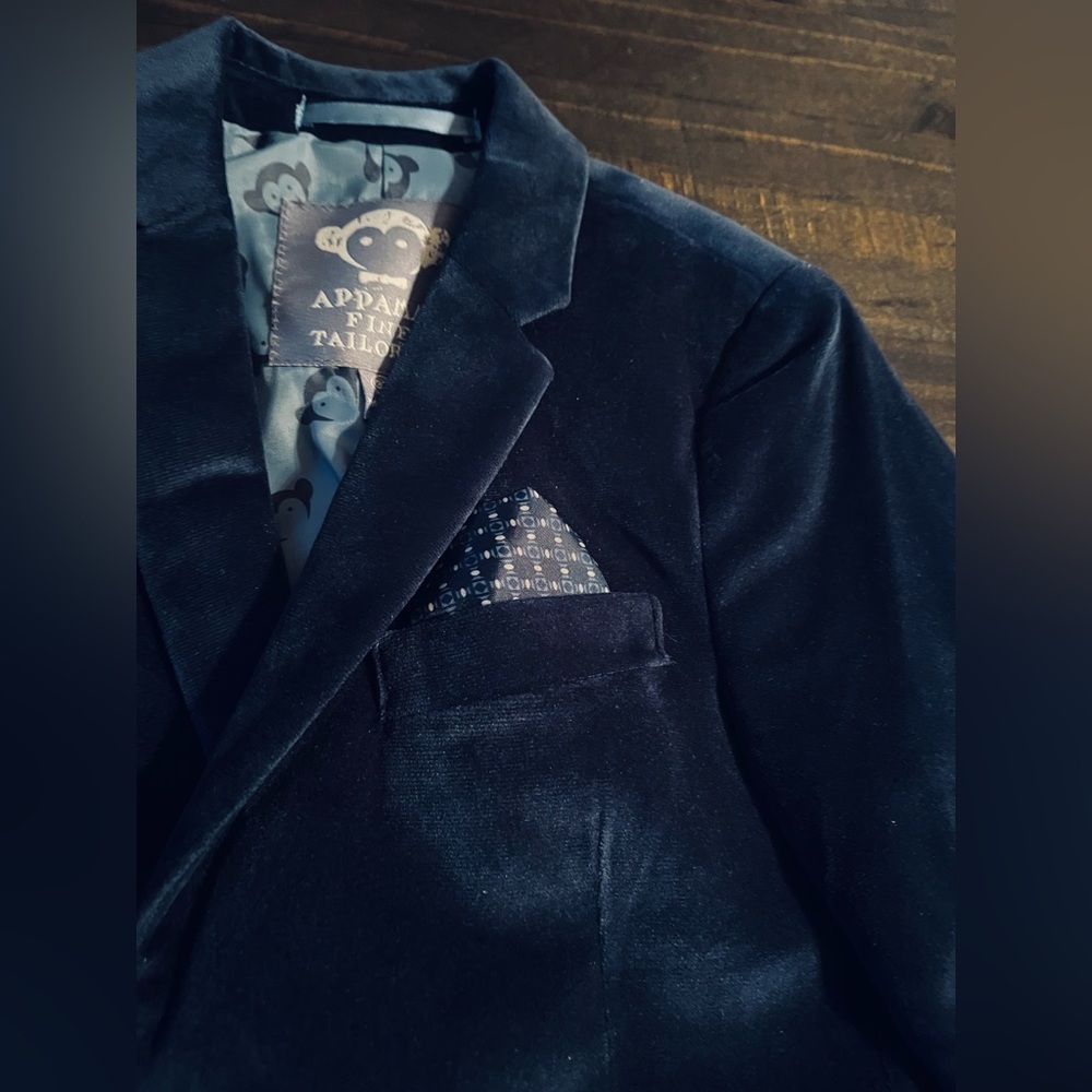 Appaman Elegant Navy Blue Velvet Suit 3T - Picture 4 of 16